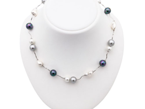 collier perles de majorque orquidea