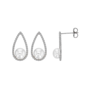 boucles oreilles eau douce argent rhodie goutte lvl