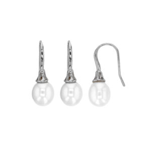 boucles oreilles perle eau douce argent rhodie lvl