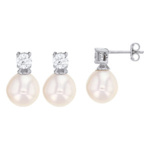 boucles oreilles perles eau douce et oxyde de zirconium lvl