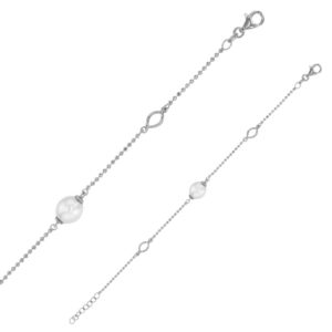 bracelet perle eau douce boules argent rhodie lvl